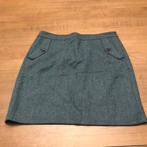 Talbots size 12 Petite lined A line skirt. Front pockets. Side zip.Turquoise.